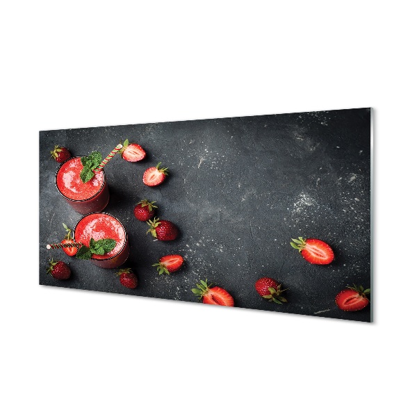 Tableau imprimé sur verre Coctail fraises