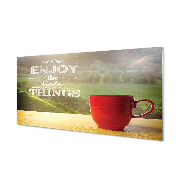 Tableau sur verre Nature inscription tasse