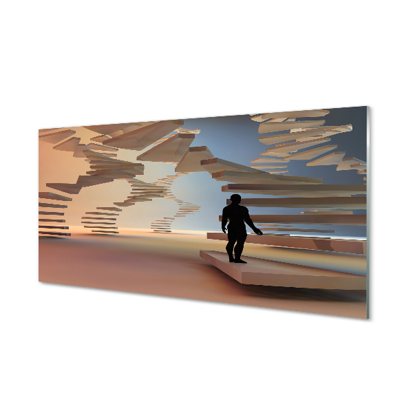 Tableau verre imprimé Escaliers 3d