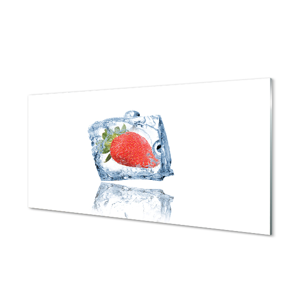 Tableau photo sur verre Cube de glace aux fraises