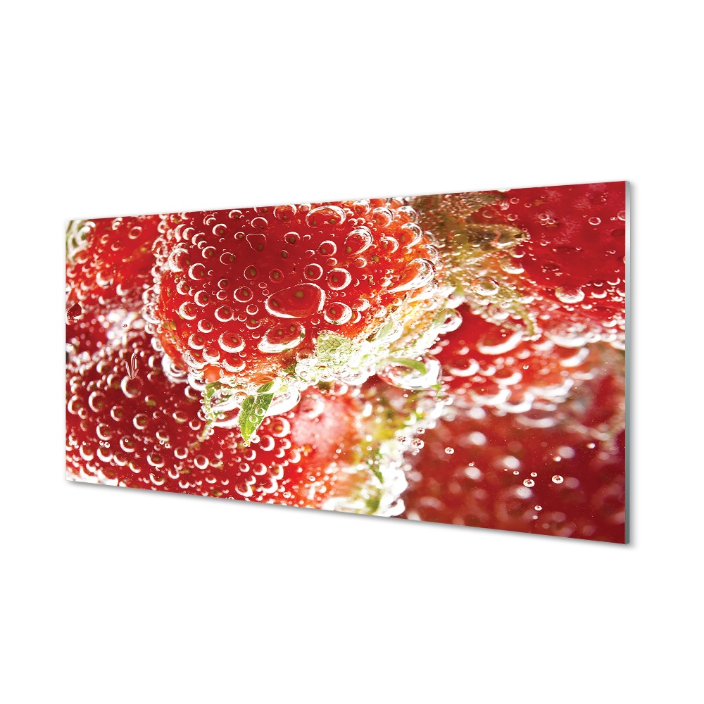 Tableau verre imprimé Fraises humides