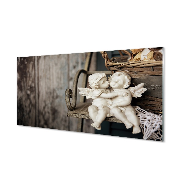 Tableau photo sur verre Kissing ange