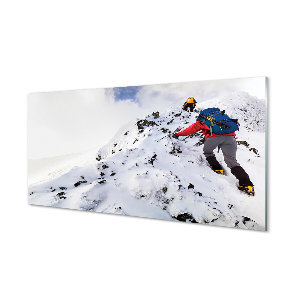 Tableau en verre Escalade en montagne