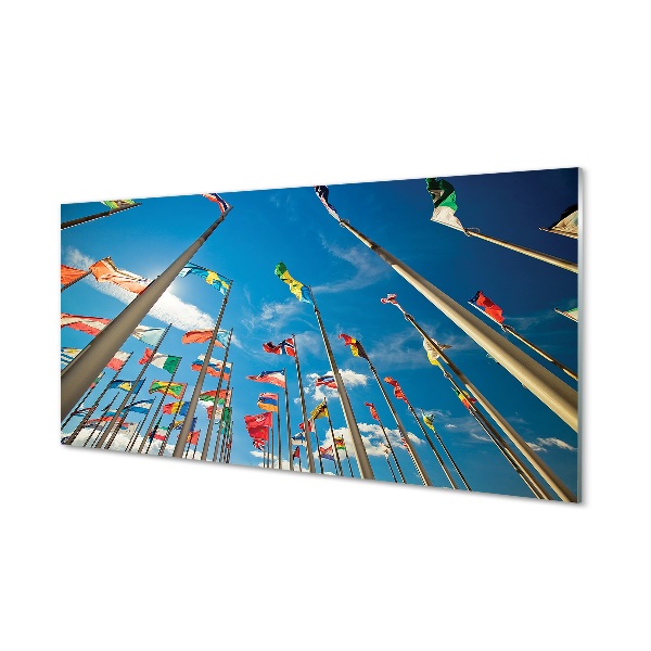 Tableau photo sur verre Divers drapeaux