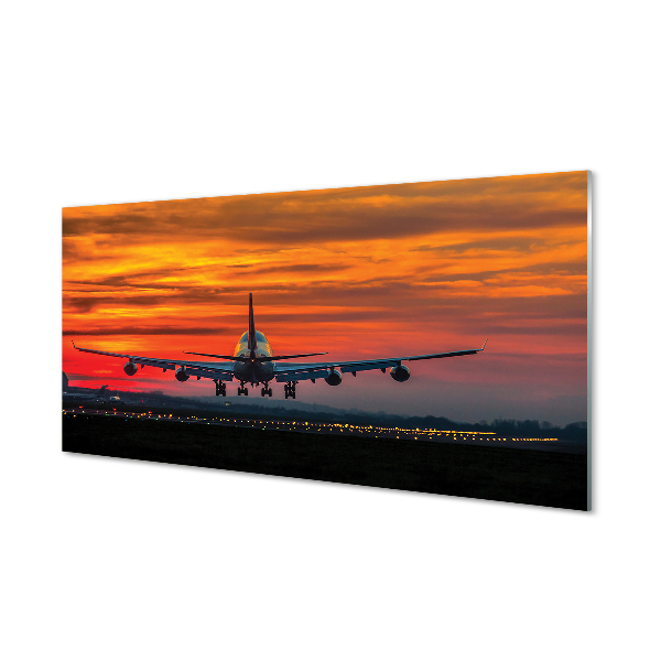 Tableau sur verre Nuages ​​avion ouest