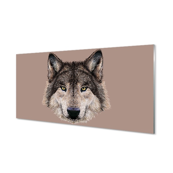 Tableau imprimé sur verre Loup peint