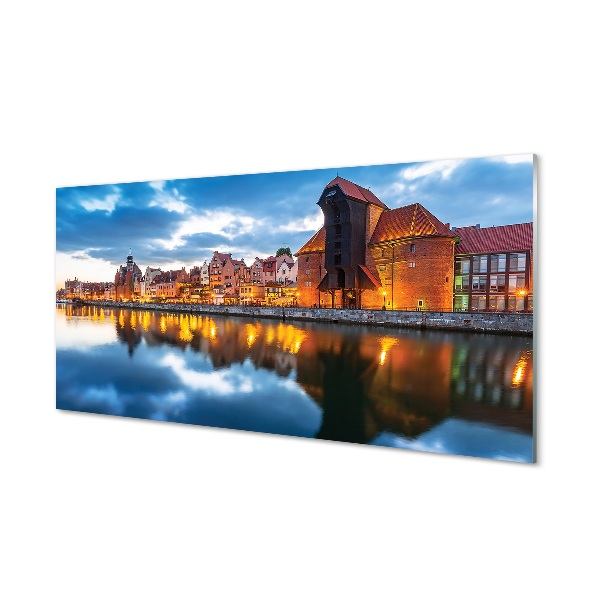 Tableau photo sur verre Bâtiments de la rivière gdańsk