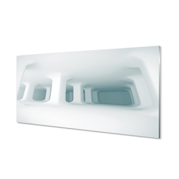 Tableau imprimé sur verre Blanc support 3d