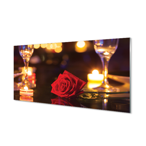 Tableau verre imprimé Lunettes de bougie rose