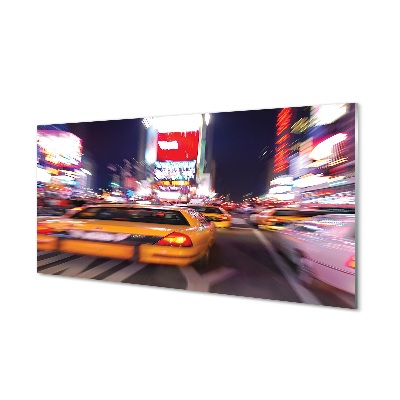 Tableau sur verre La ville de voiture de lumière
