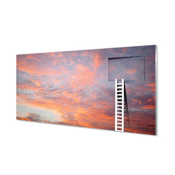 Tableau photo sur verre Ciel coucher de soleil ladder