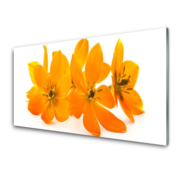 Tableau sur verre Fleurs orangées