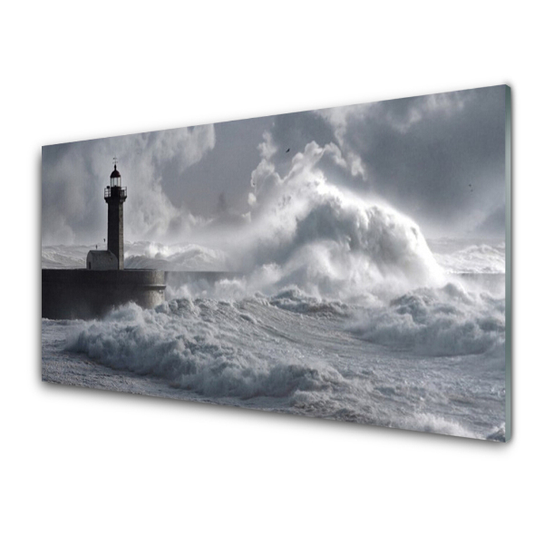 Tableau imprimé sur verre Phare Mer