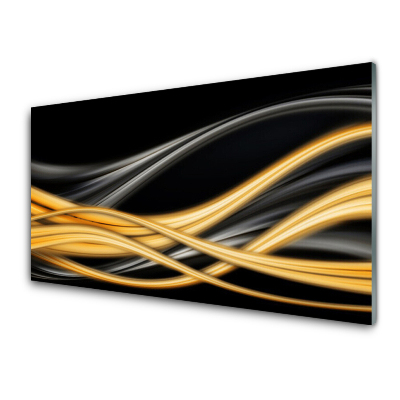 Tableau photo sur verre Graphique abstrait jaune