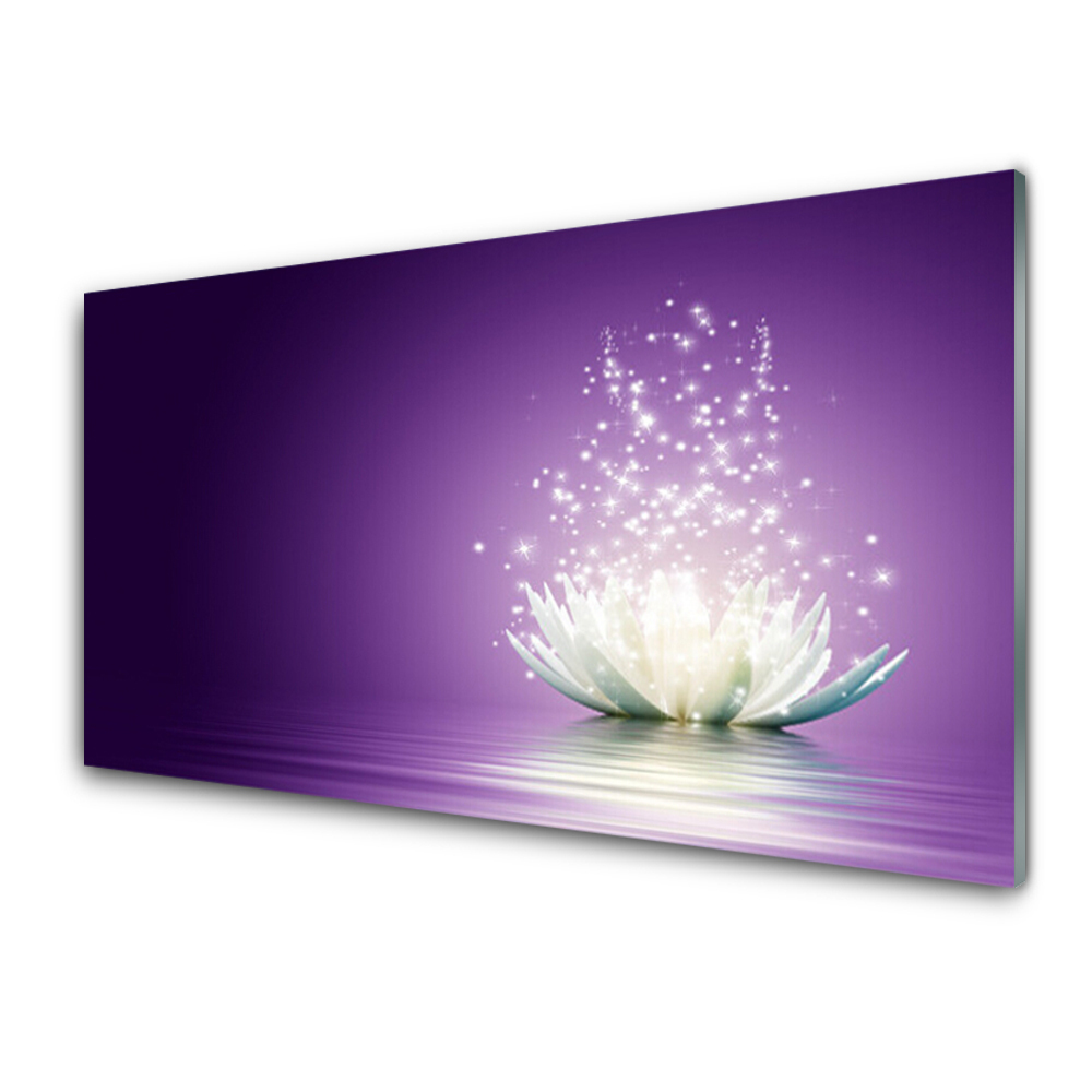 Tableau en verre Plante de fleurs de lotus