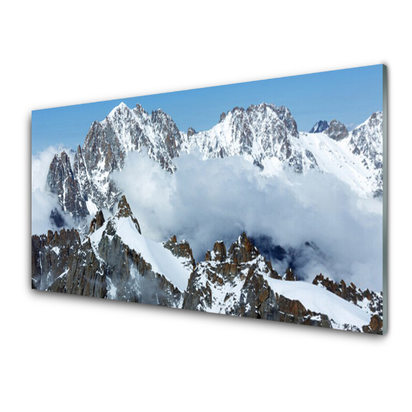 Tableau sur verre Panorama des sommets de montagne