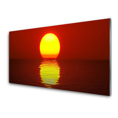 Tableau photo sur verre Coucher de soleil sur l'eau