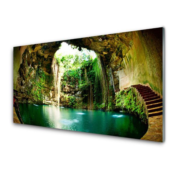 Tableau photo sur verre Grotte Eau Nature