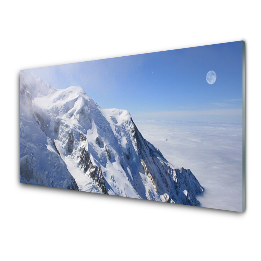 Tableau imprimé sur verre Pics montagneux Hiver