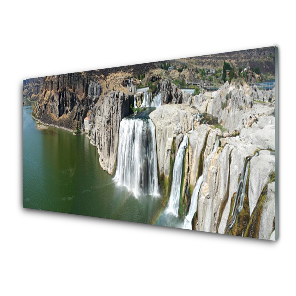 Tableau imprimé sur verre Cascade Roches Eau