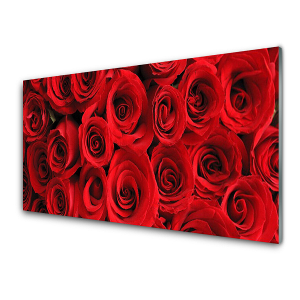 Tableau imprimé sur verre Bouquet de roses rouges