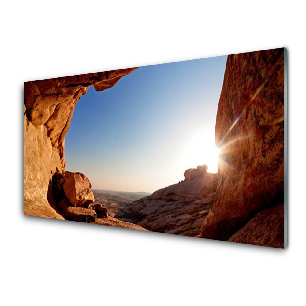Tableau sur verre Paysage rocheux ensoleillé