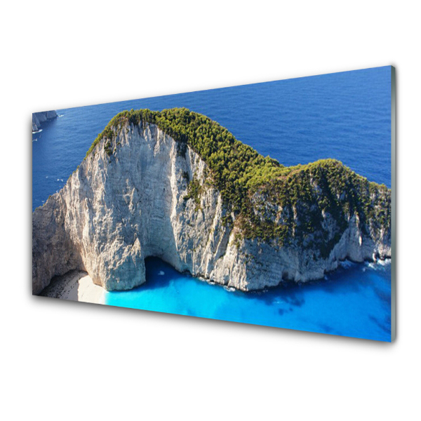 Tableau photo sur verre Rochers Eau Panorama