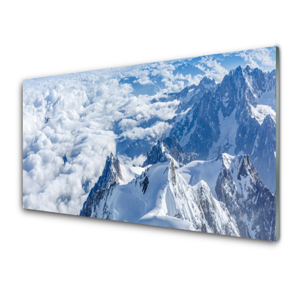 Tableau sur verre Paysage du pic des montagnes