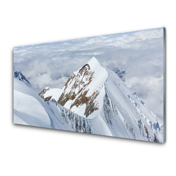 Tableau imprimé sur verre Paysage du pic des montagnes