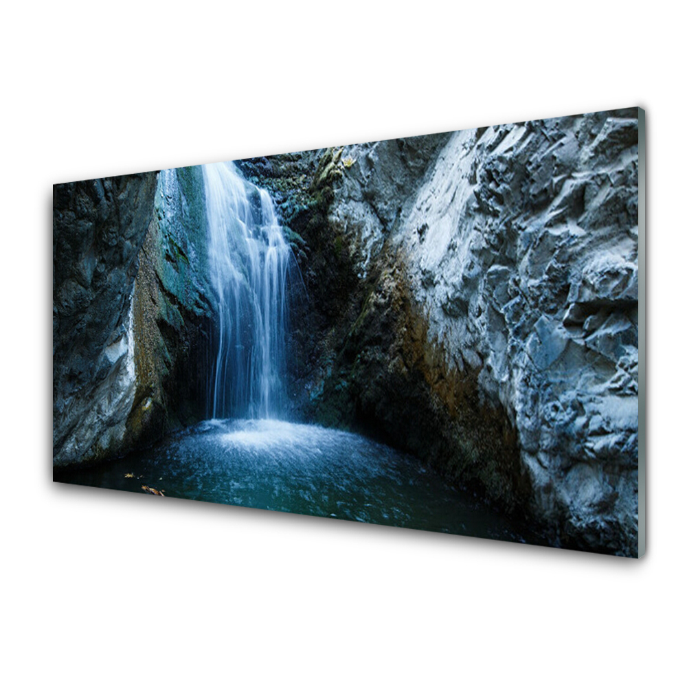 Tableau imprimé sur verre Cascade Grotte Nature