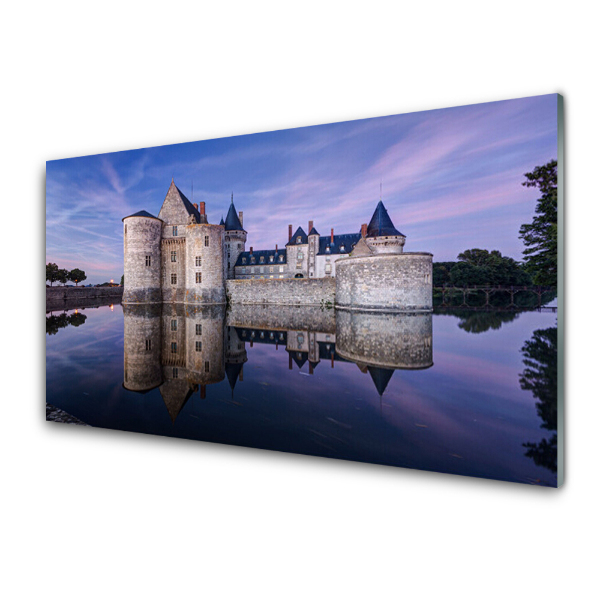 Tableau en verre Château Lac