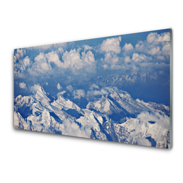 Tableau imprimé sur verre Montagnes Nuages Paysage