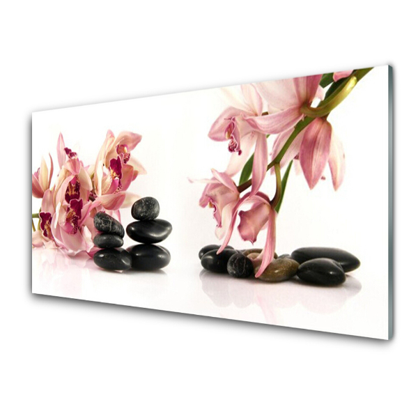 Tableau photo sur verre Pierres à fleurs Spa