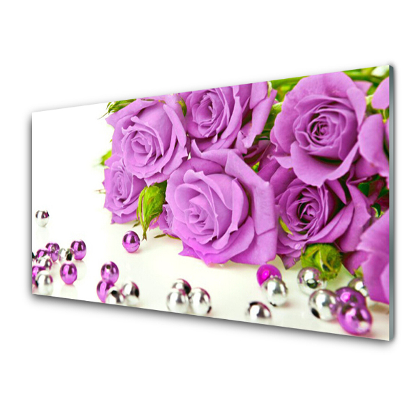 Tableau verre imprimé Fleurs roses