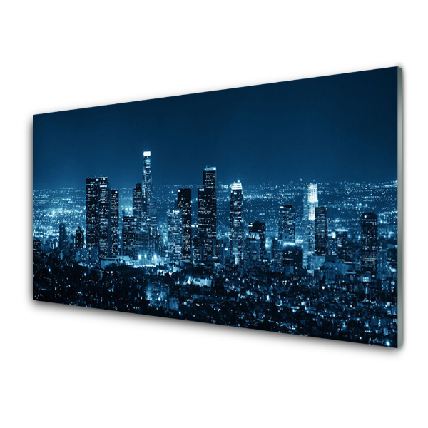 Tableau verre imprimé Gratte-ciel Ville Nuit