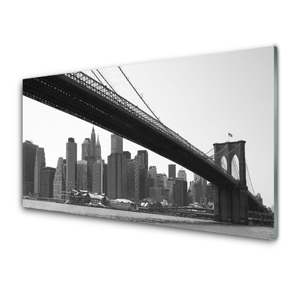 Tableau en verre Architecture d'un pont en noir et blanc