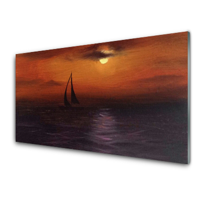 Tableau photo sur verre Voilier sur l'eau Ouest
