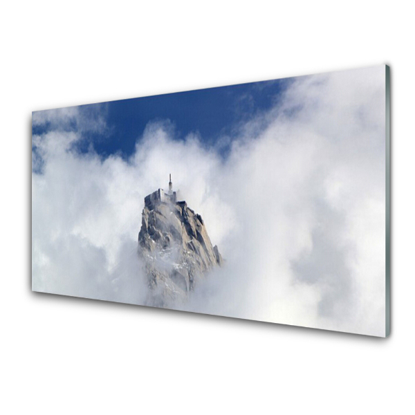 Tableau verre imprimé Pic dans les nuages