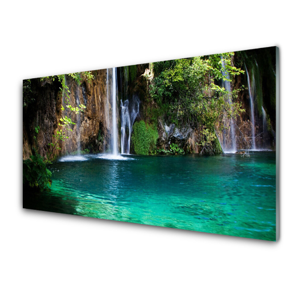 Tableau photo sur verre Chute d'eau lagunaire Nature