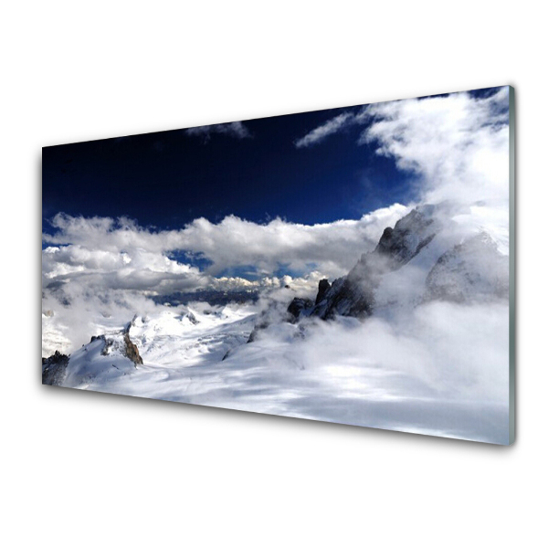 Tableau imprimé sur verre Montagne dans les nuages Paysage