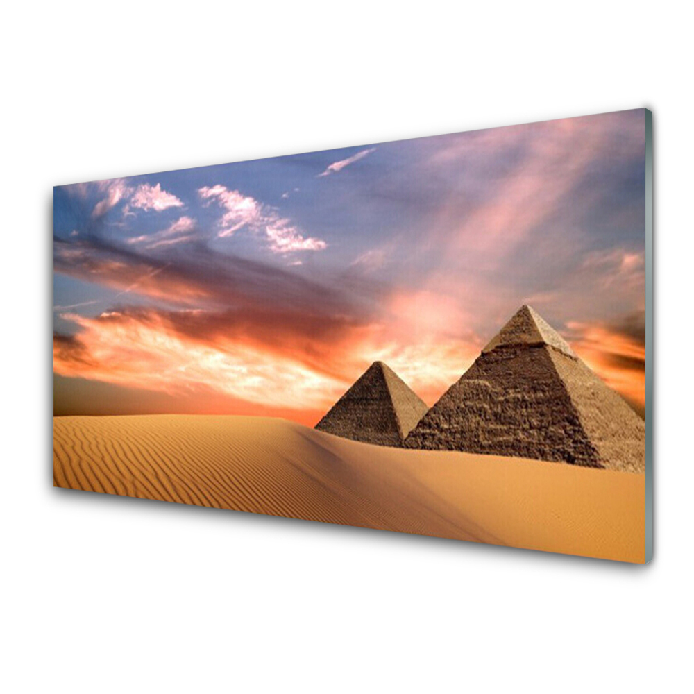 Tableau sur verre Pyramides dans le désert