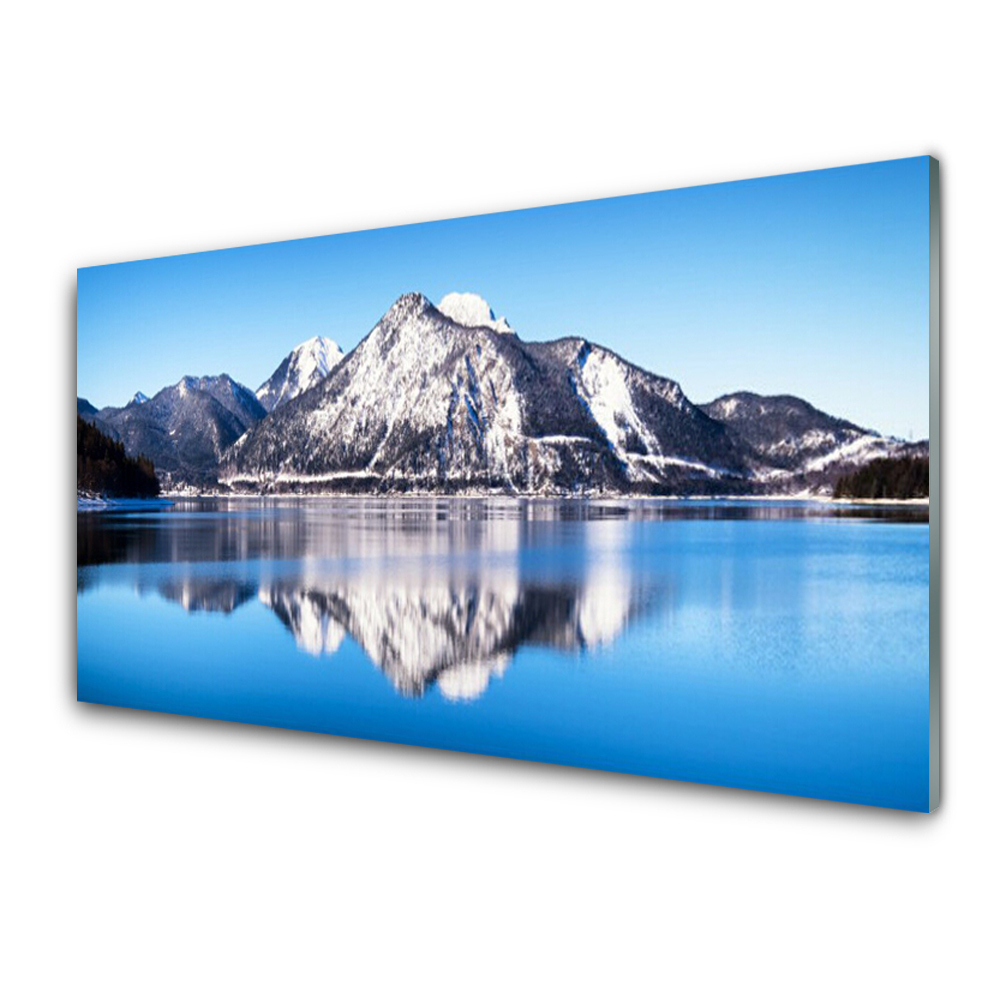Tableau en verre Montagnes au bord du lac
