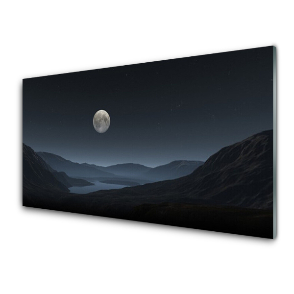 Tableau sur verre Nuit Pleine lune Paysage