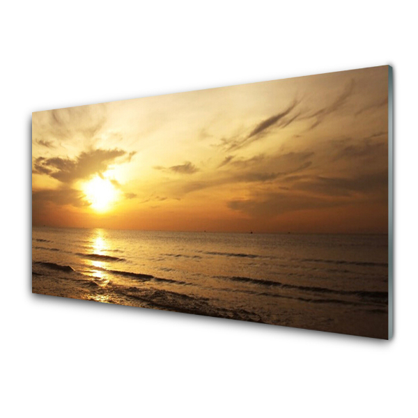 Tableau en verre Coucher de soleil sur la mer Paysage