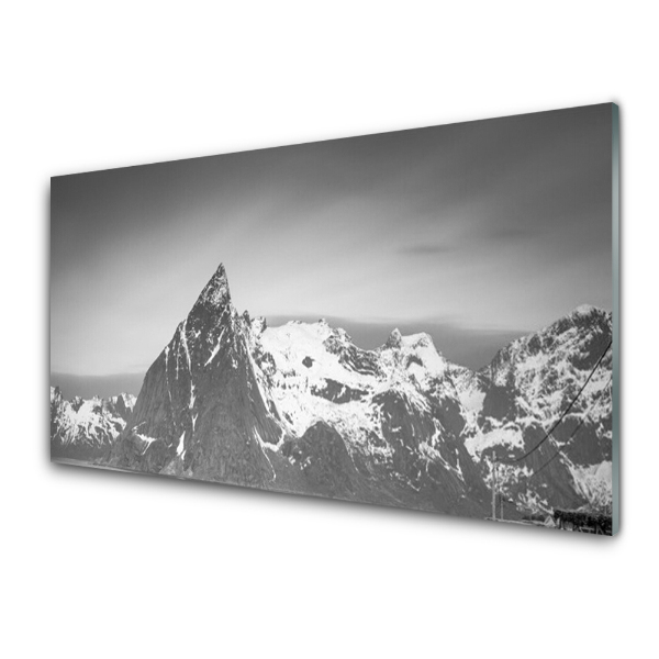 Tableau verre imprimé Paysage de montagnes grises