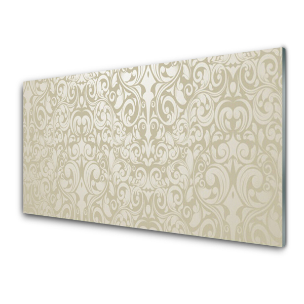 Tableau verre imprimé Motif d'ornements beige