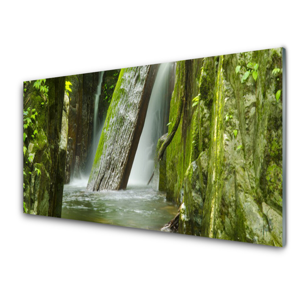 Tableau sur verre Cascade de troncs d'arbres