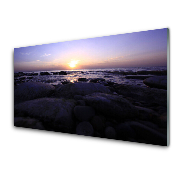 Tableau photo sur verre Pierres au bord de la mer