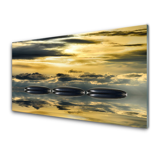 Tableau photo sur verre Pierres dans l'eau