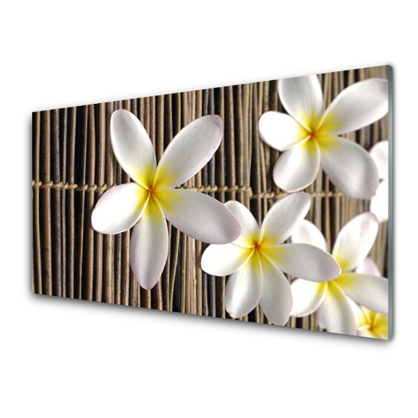 Tableau sur verre Fleurs blanches sur un tapis